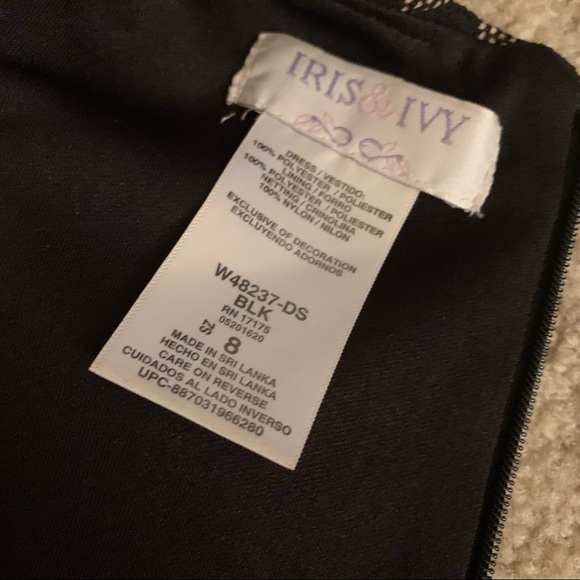 Iris and Ivy Black Lace Dress with Embellishments Size 8 Girls - Picture 6 of 6